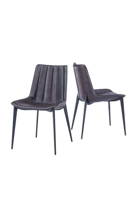 Brown Channel-Tufted Dining Chairs (2) | OROA Modern Peoria | Oroa.com