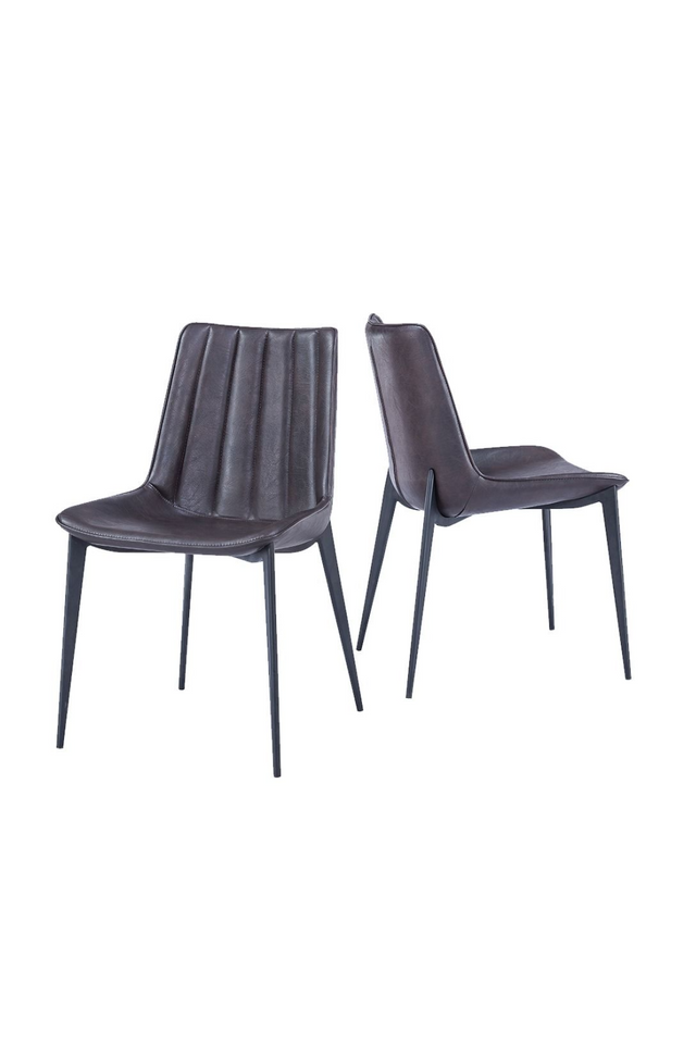 Brown Channel-Tufted Dining Chairs (2) | OROA Modern Peoria | Oroa.com