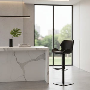 Black Eco-Leather Bar Stool | OROA Modern Jaffee | Oroa.com