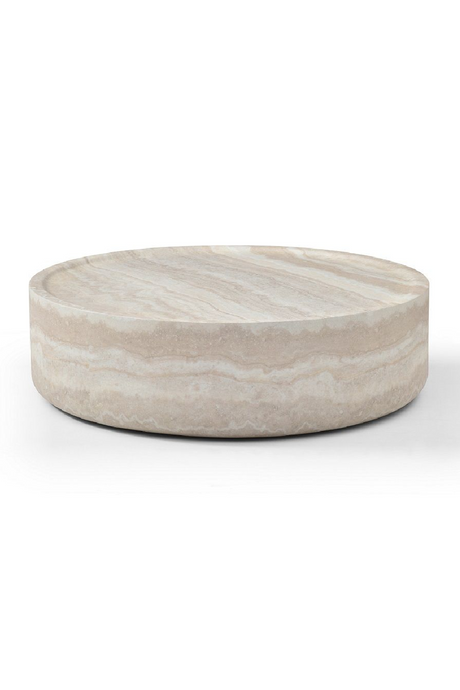 Travertine Round Coffee Table Set (3) | OROA Modern Benji | Oroa.com