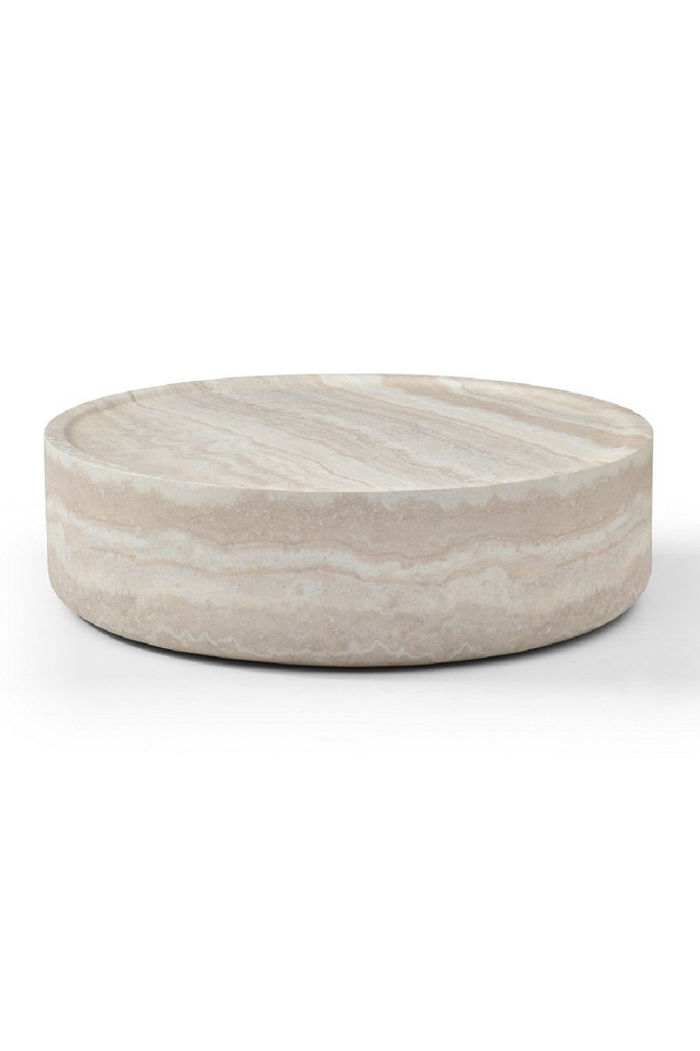 Travertine Round Coffee Table Set (3) | OROA Modern Benji | Oroa.com
