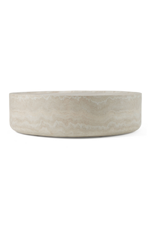 Round Travertine Finish Coffee Table | OROA Modern Benji | Oroa.com