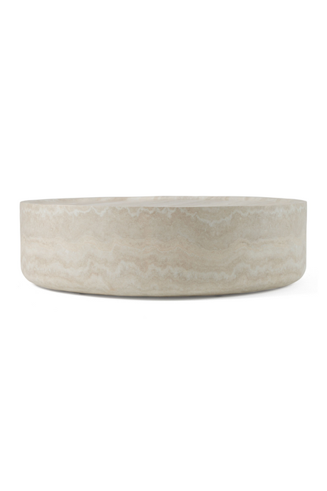 Round Travertine Finish Coffee Table | OROA Modern Benji | Oroa.com
