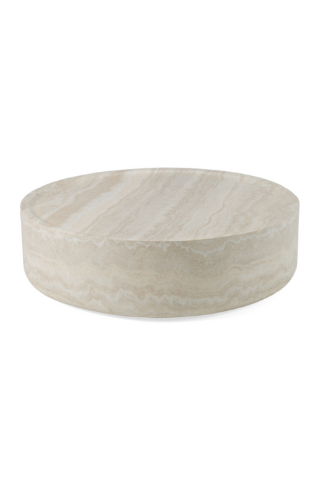 Round Travertine Finish Coffee Table | OROA Modern Benji | Oroa.com