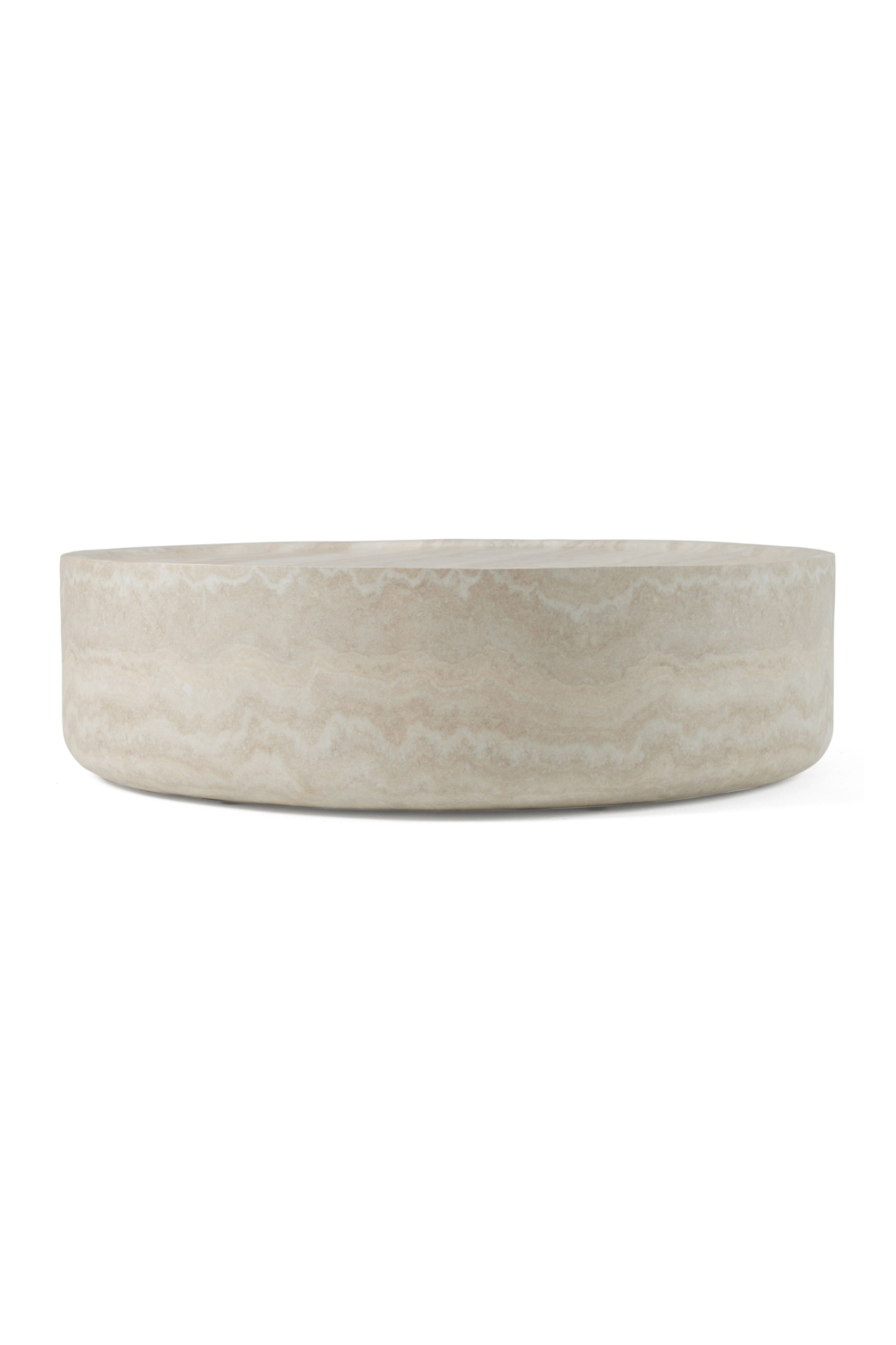 Round Travertine Finish Coffee Table | OROA Modern Benji | Oroa.com