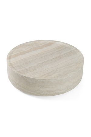 Round Travertine Finish Coffee Table | OROA Modern Benji | Oroa.com