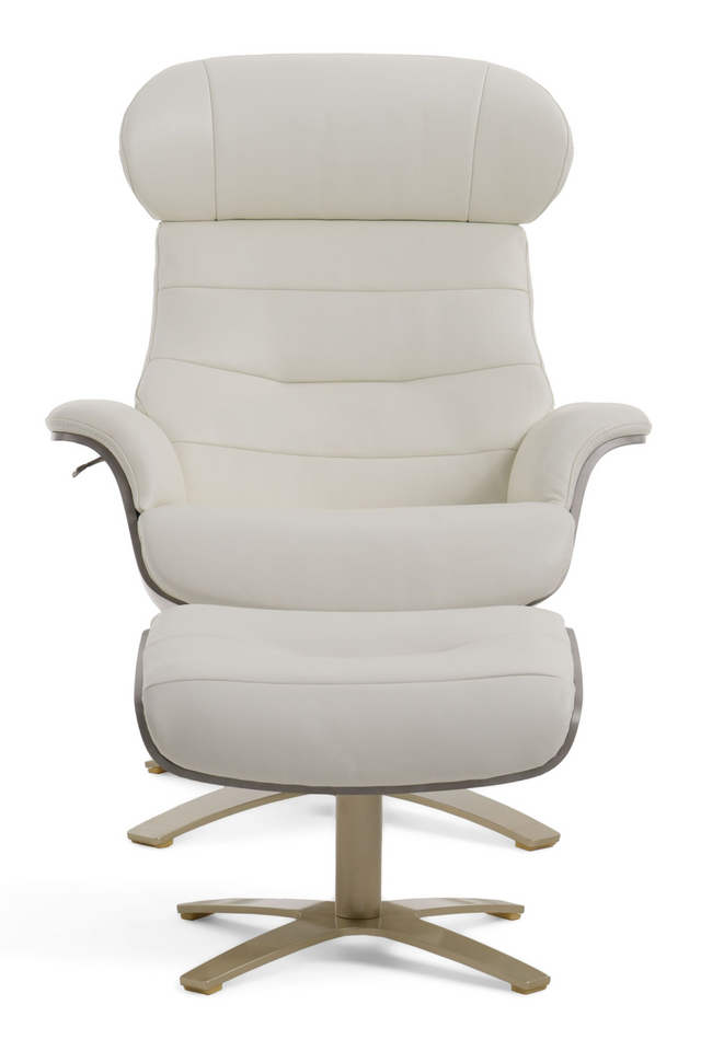 Gray Leather Swivel Chair and Ottoman | OROA Modern | Oroa.com