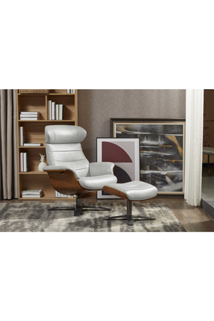 Gray Leather Swivel Chair and Ottoman | OROA Modern | Oroa.com