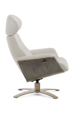 Gray Leather Swivel Chair and Ottoman | OROA Modern | Oroa.com