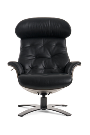 Black Leather Lounge Chair & Ottoman | OROA Modern Nowak | Oroa.com