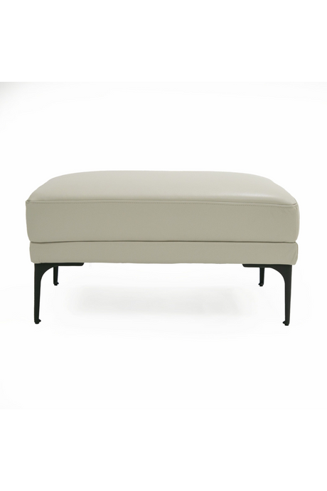 Gray Leather Rectangular Ottoman | OROA Modern Jacoba | Oroa.com