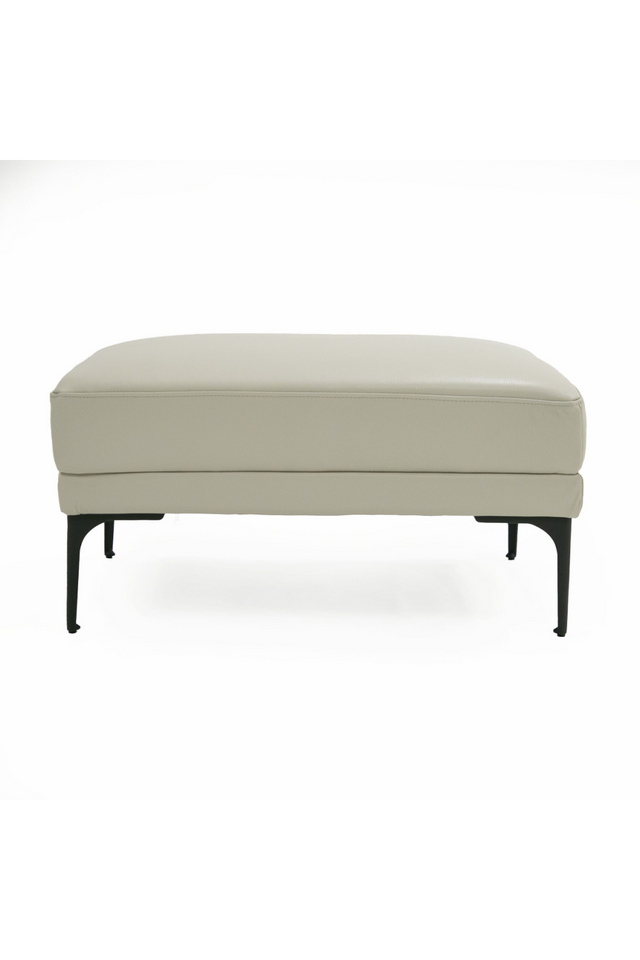 Gray Leather Rectangular Ottoman | OROA Modern Jacoba | Oroa.com
