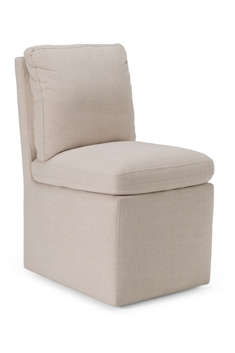 Beige Wheeled Dining Chair | OROA Modern Adrian | Oroa.com