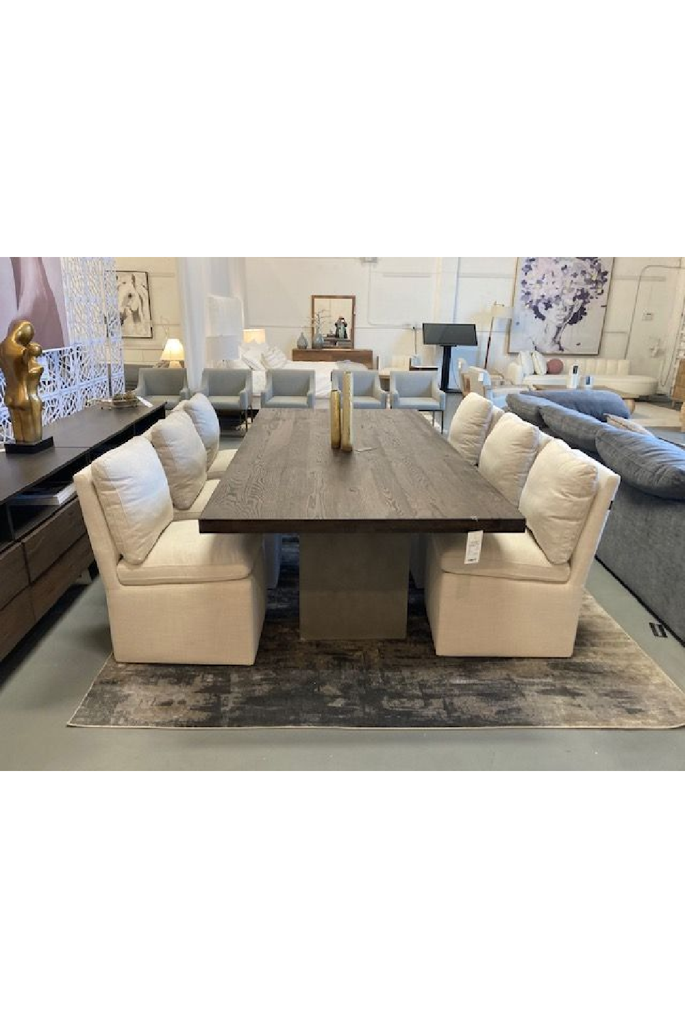 Beige Wheeled Dining Chair | OROA Modern Adrian | Oroa.com