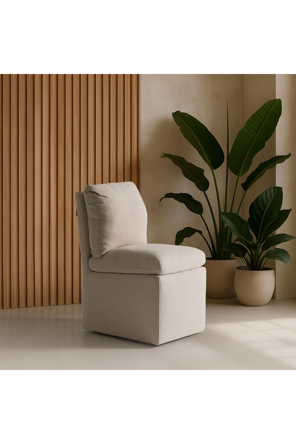 Beige Wheeled Dining Chair | OROA Modern Adrian | Oroa.com