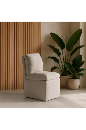 Beige Wheeled Dining Chair | OROA Modern Adrian | Oroa.com