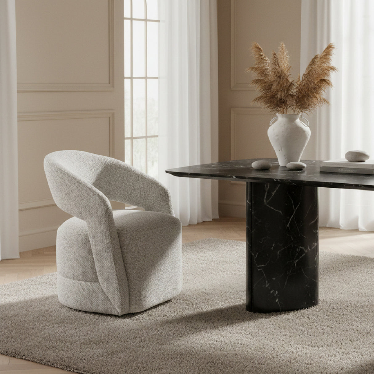   Gray Wheeled Dining Chair | Oroa.com