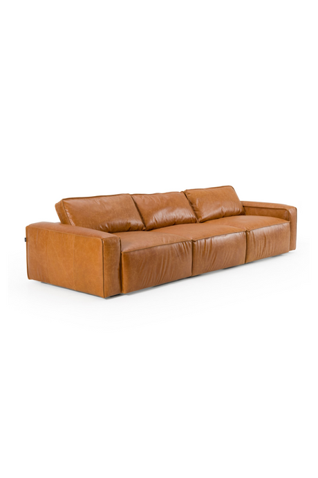 Brown Leather 3-Piece Sofa | OROA Modern Cambria | Oroa.com