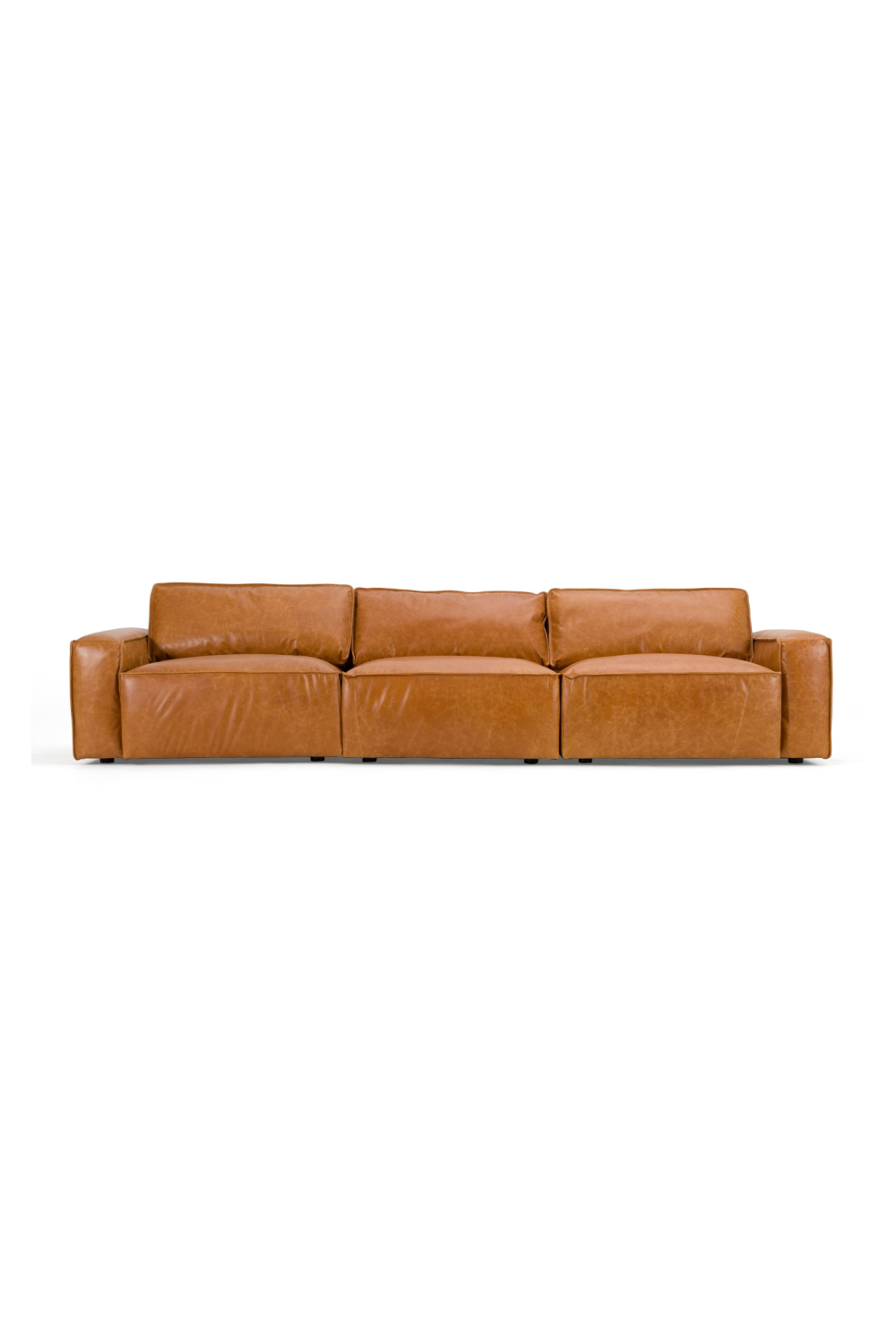 Brown Leather 3-Piece Sofa | OROA Modern Cambria | Oroa.com
