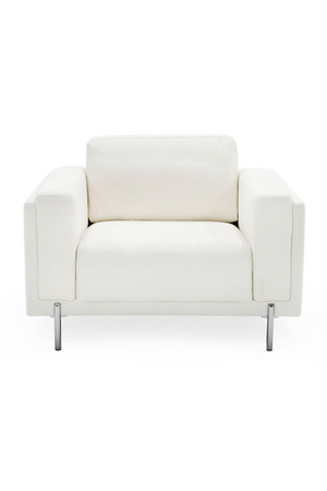 White Square-Armed Lounge Chair | OROA Modern Schmidt | Oroa.com