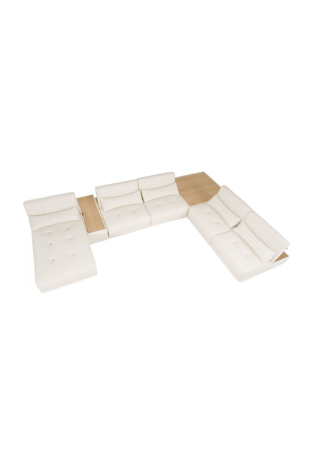 White Leather 7-Piece Modular Sofa | OROA Modern Garfield | Oroa.com