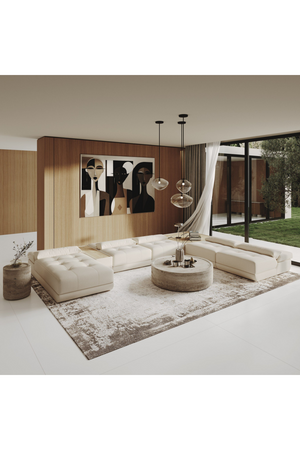 White Leather 7-Piece Modular Sofa | OROA Modern Garfield | Oroa.com