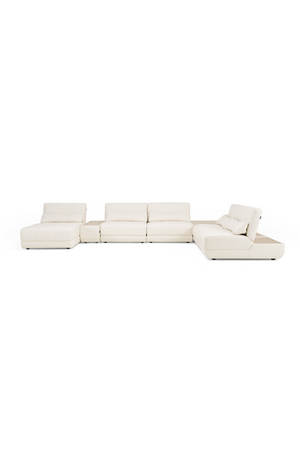 White Leather 7-Piece Modular Sofa | OROA Modern Garfield | Oroa.com