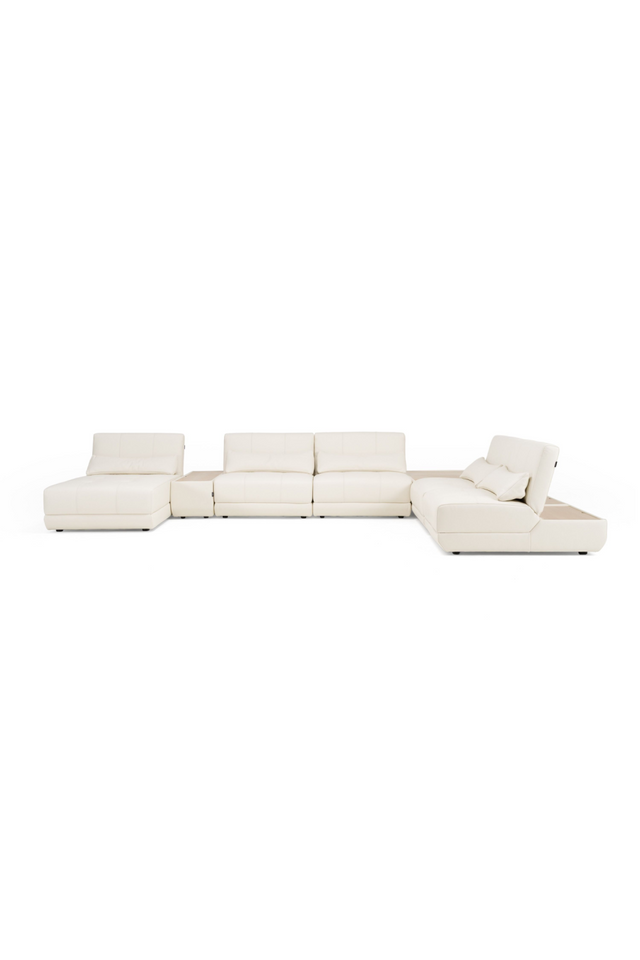 White Leather 7-Piece Modular Sofa | OROA Modern Garfield | Oroa.com