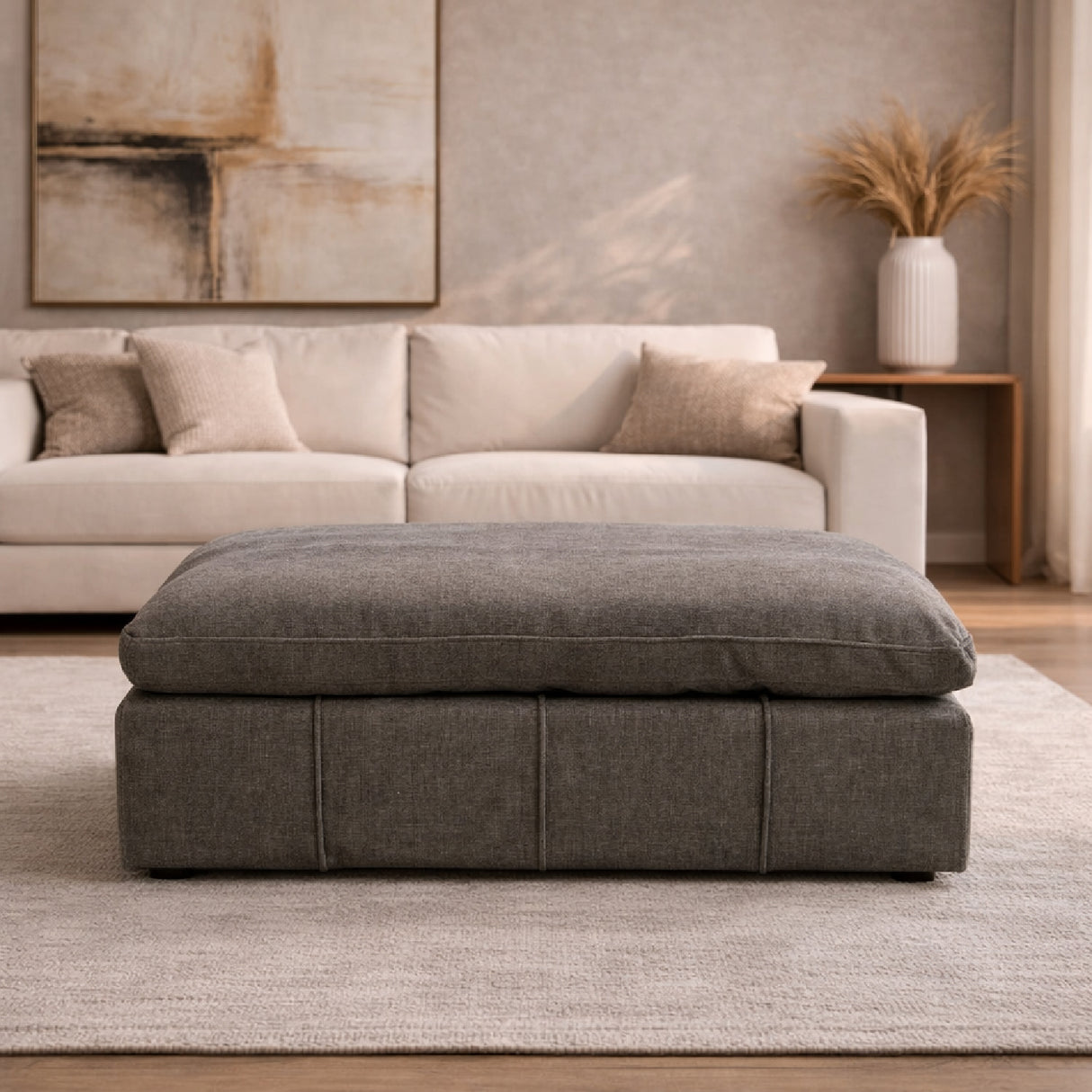   Fabric Square Ottoman | Oroa.com
