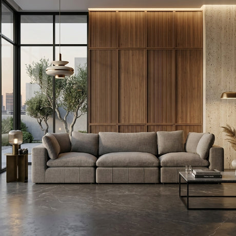   Gray Square-Armed Sectional Sofa | Oroa.com