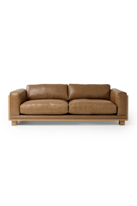 Tan Leather Wicker Sofa | OROA Modern Danson | Oroa.com