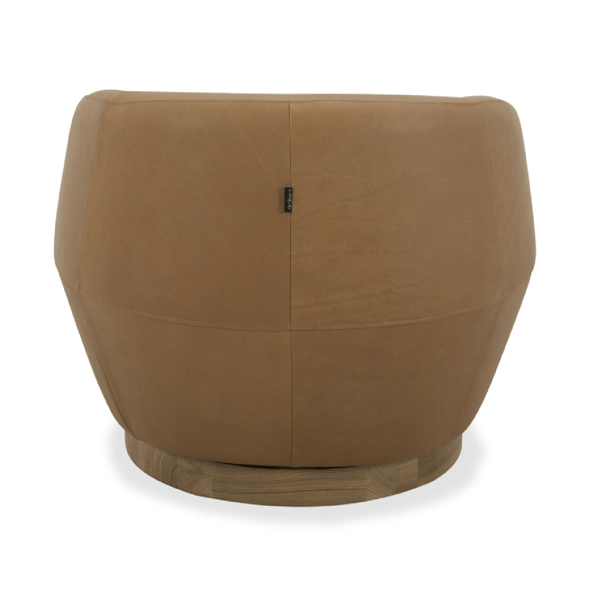 Tan Leather Swivel Accent Chair | OROA Modern Agatha