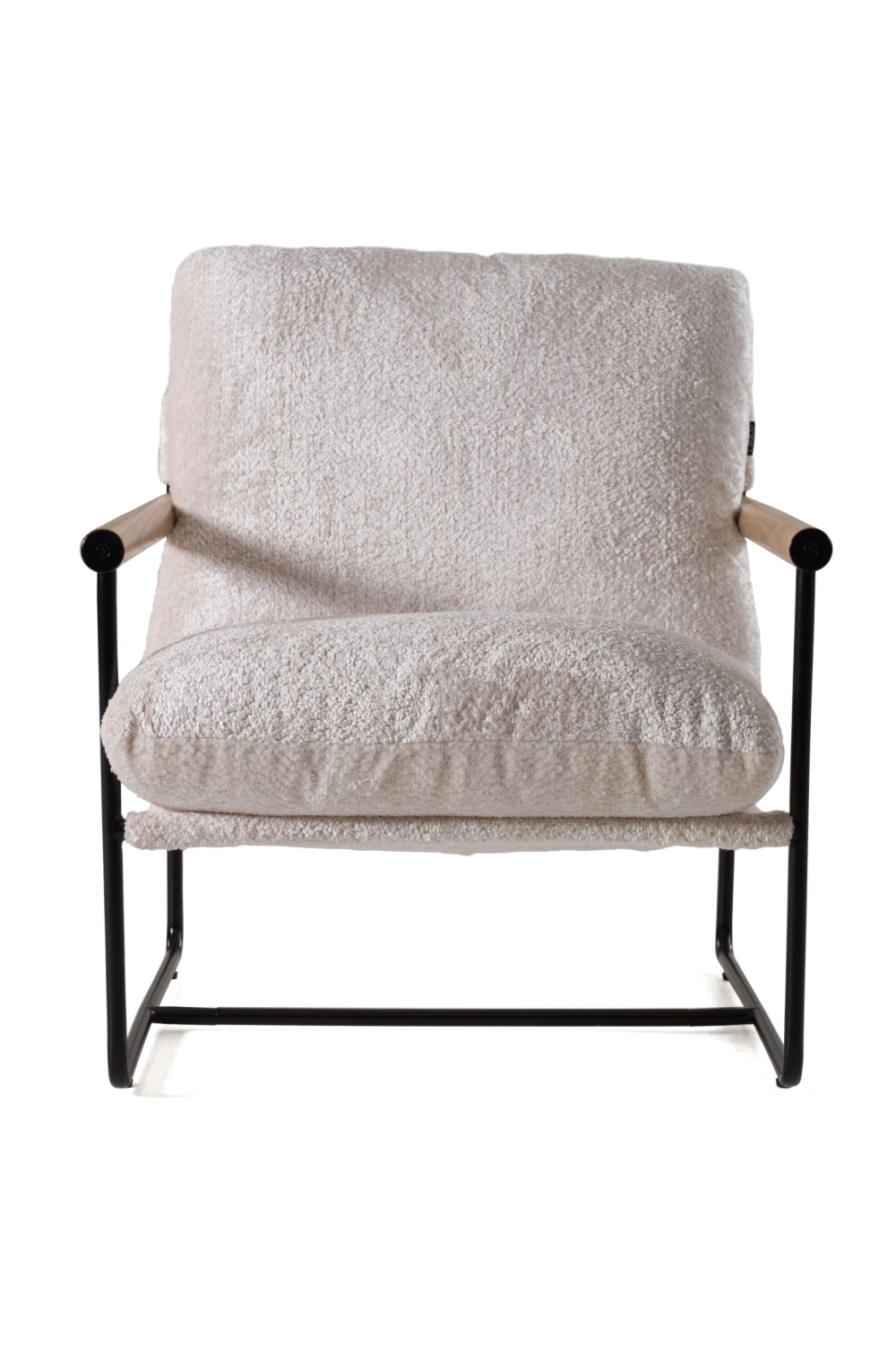 Wood-Armed Beige Accent Chair | OROA Modern Moorcroft | Oroa.com