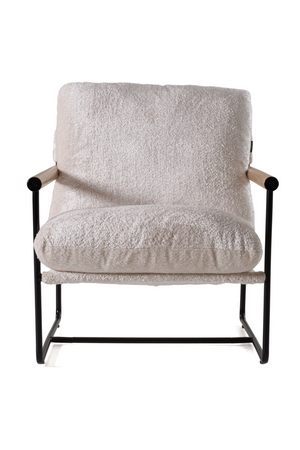 Wood-Armed Beige Accent Chair | OROA Modern Moorcroft | Oroa.com