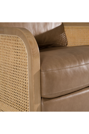 Tan Leather Wicker Swivel Chair | OROA Modern Danson | Oroa.com