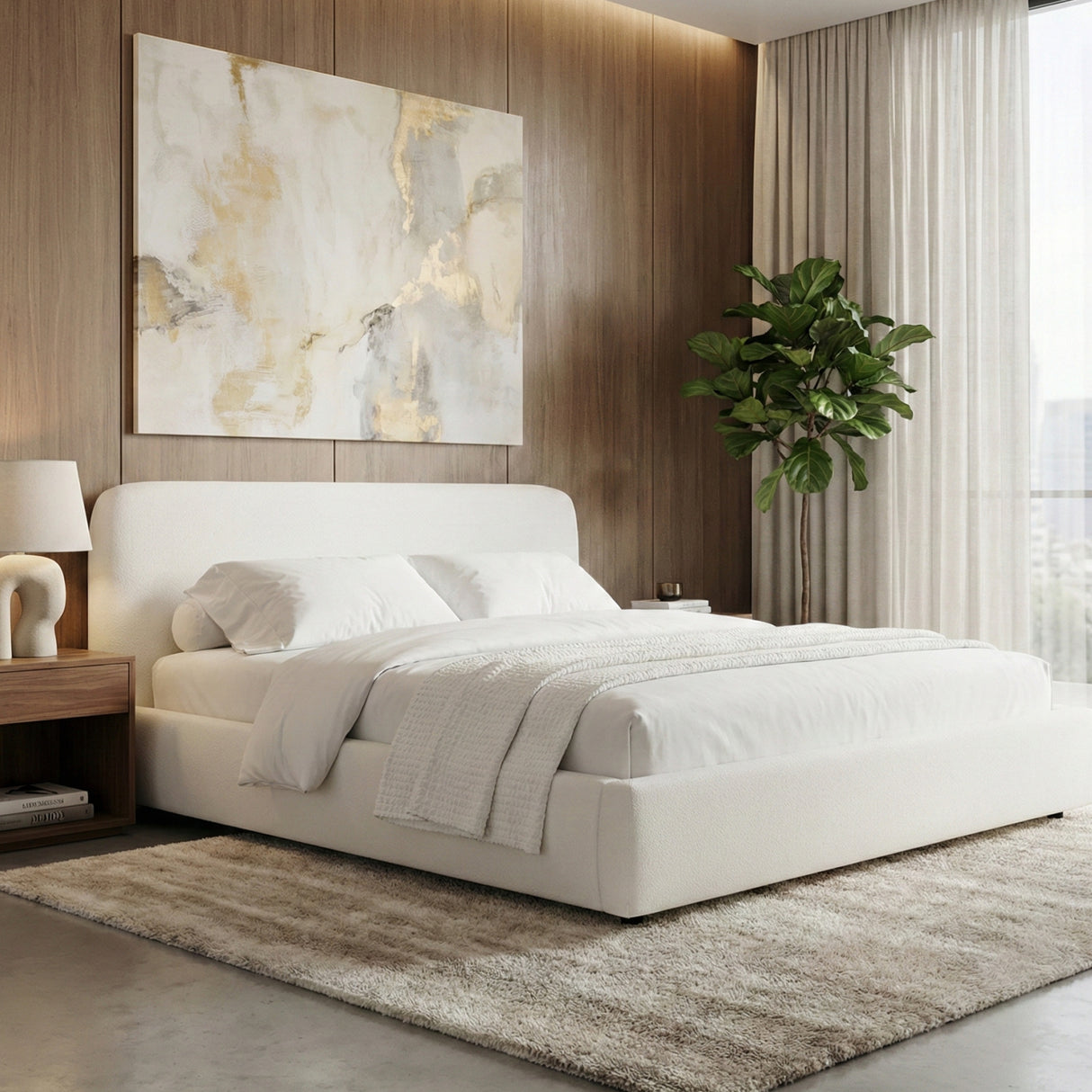   White Upholstered Bed | Oroa.com