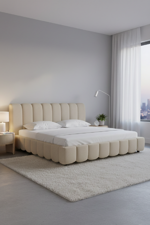 White Linen Bed | OROA Modern Harris | Oroa.com