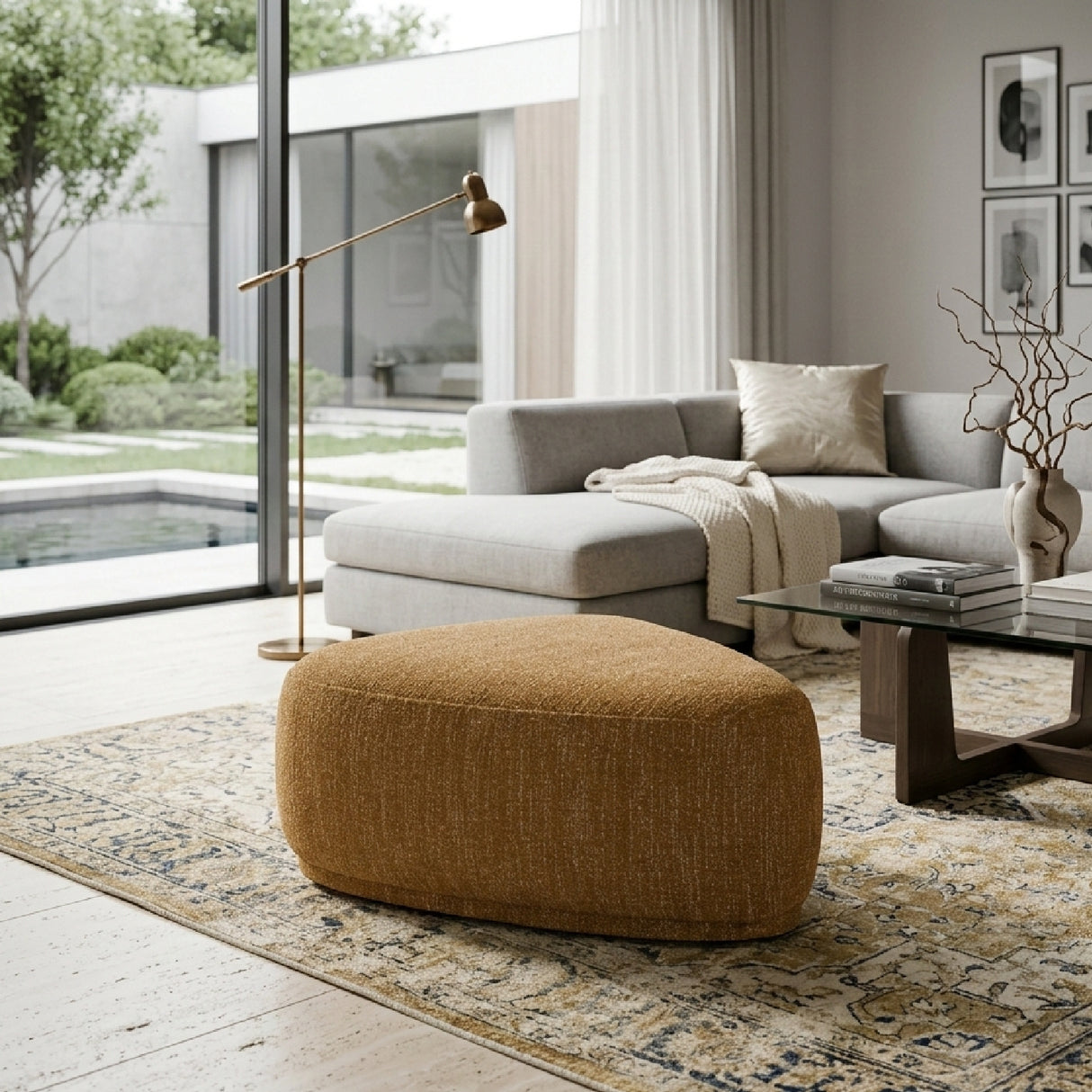   Yellow Free-form Ottoman | Oroa.com