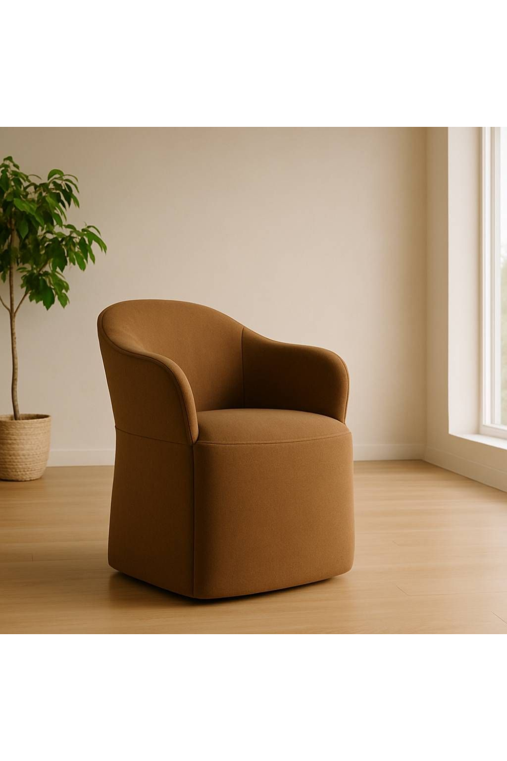 Brown Wheeled Dining Chair | OROA Modern Timothy | Oroa.com