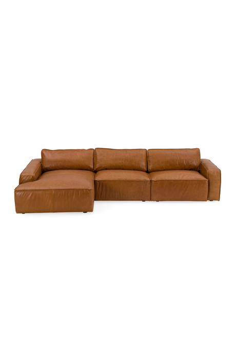 Brown Leather Sectional Sofa | OROA Modern Cambria | Oroa.com