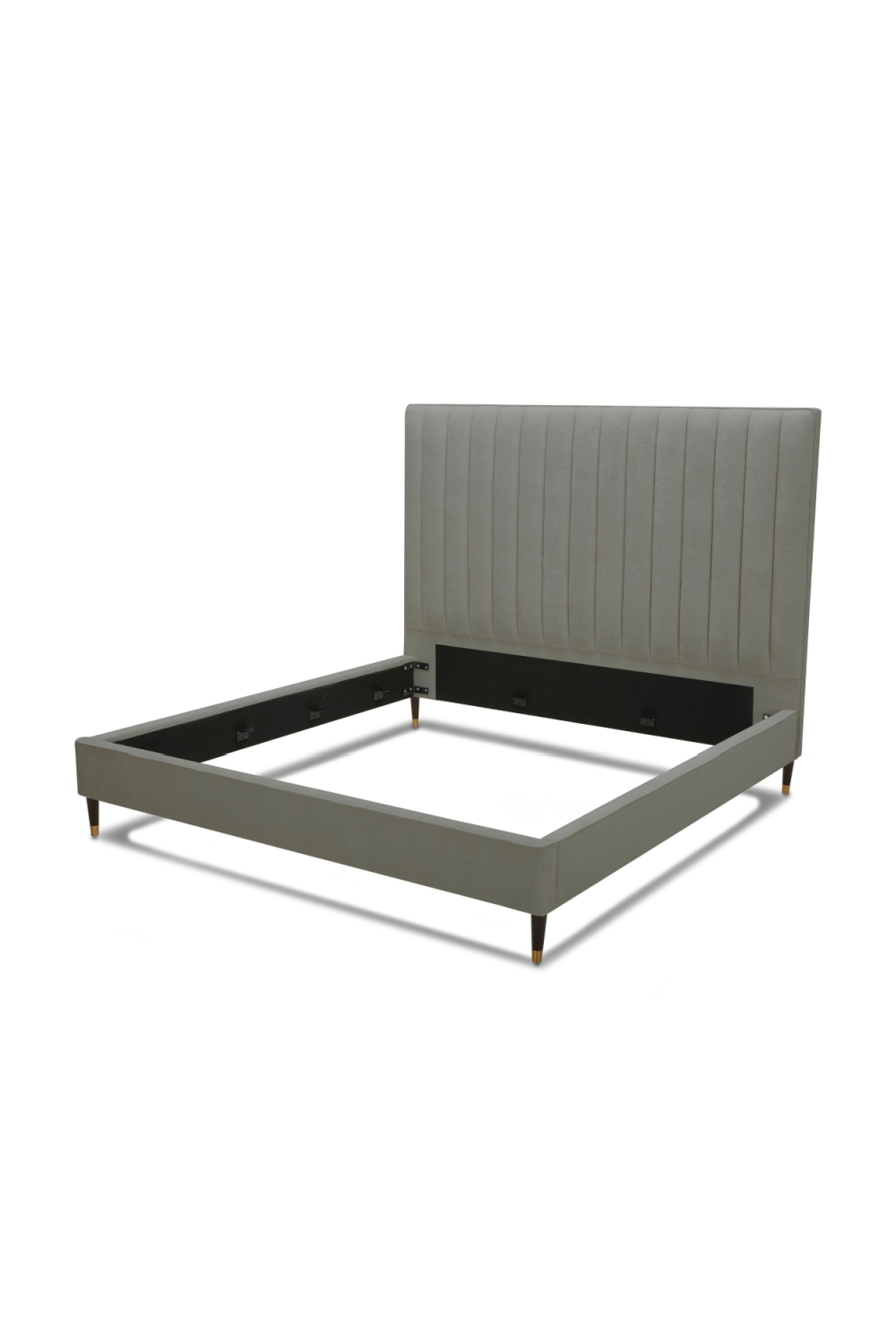 Gray Velvet Channel-Tufted Bed | OROA Modern Hemlock | Oroa.com