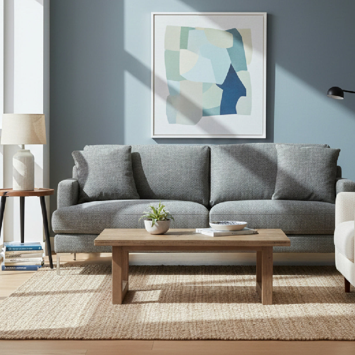  Square-Armed Gray Sofa | Oroa.com