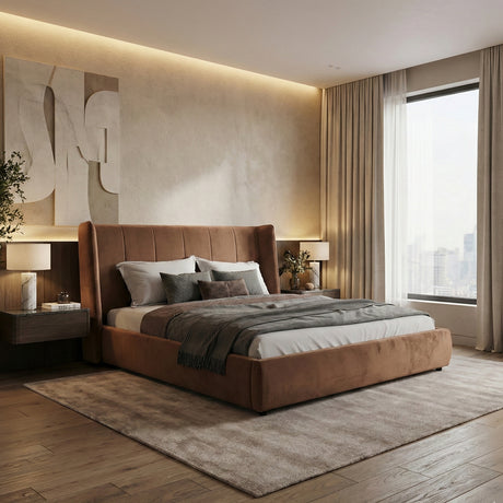   Orange Velvet Bed | Oroa.com