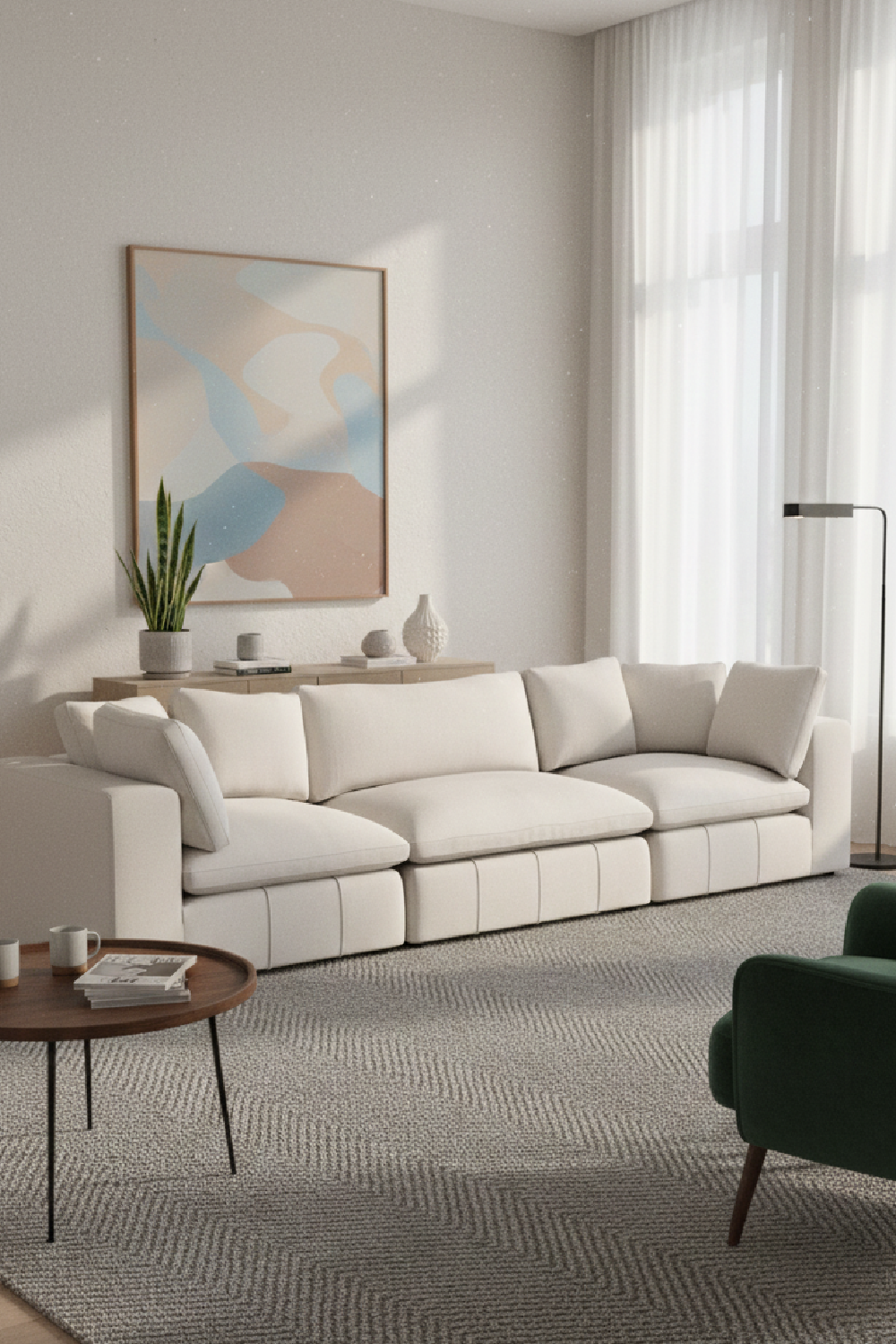 White Modular Sofa | OROA Modern Vicki
