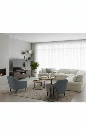 White L-Shaped Recliner Sectional Sofa | OROA Modern Ambler