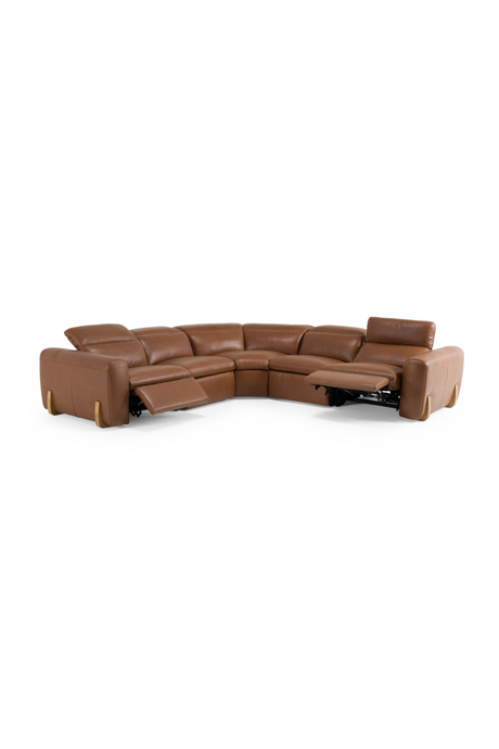 Brown Leather Sectional Recliner Sofa | OROA Modern Conrad | Oroa.com