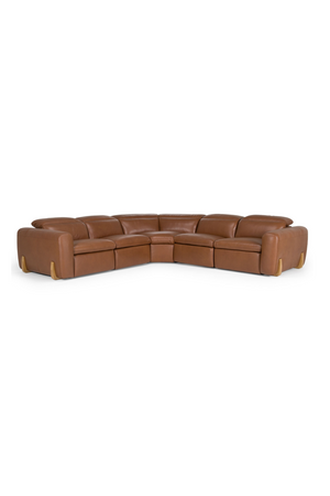 Brown Leather Sectional Recliner Sofa | OROA Modern Conrad | Oroa.com