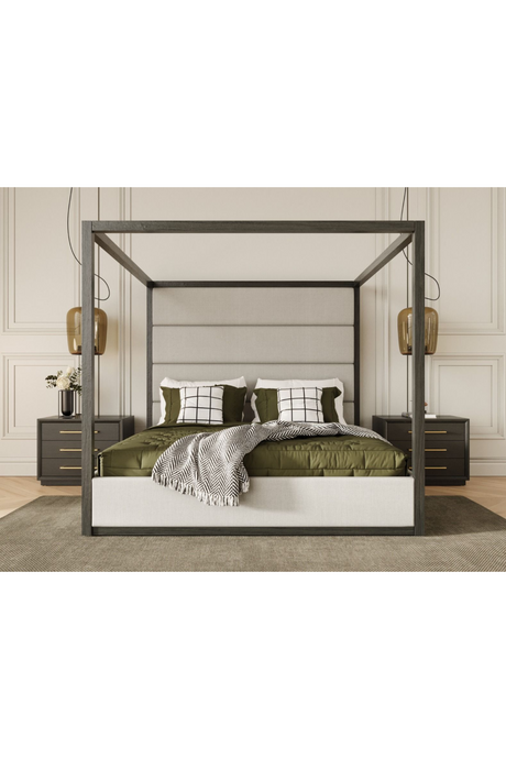 Gray Canopy Queen Bed | OROA Modern Manhattan | Oroa.com