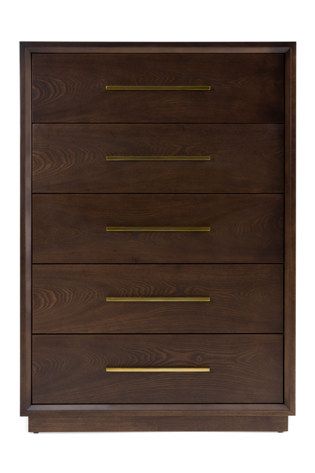 Brown Oak 5-Drawer Chest | OROA Modern Manhattan | Oroa.com