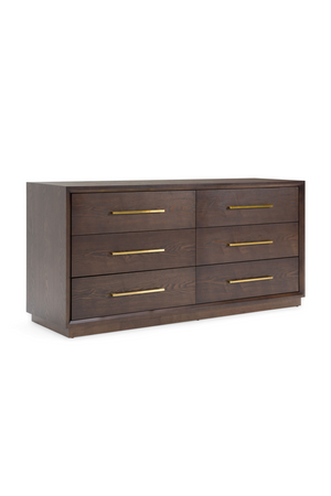 Brown Oak 6-Drawer Dresser | OROA Modern Manhattan | Oroa.com